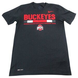 Ohio State Buckeyes Shirt Mens Small Black Nike Dri-Fit NCAA Football Sports Tee